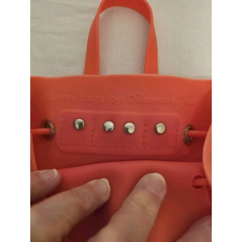 Gummy Backpack by American Jewel, 10x7, 100% Silicone, Aqua/Pink/OR ‎ Adjustable